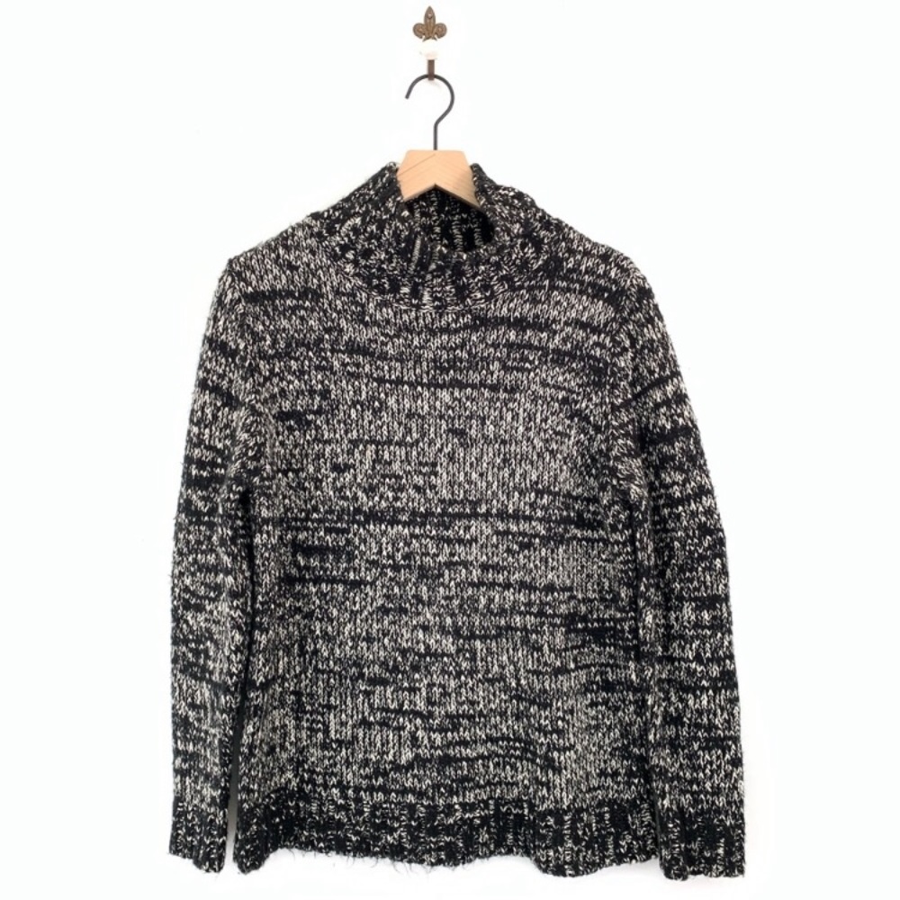 Zara Knit Marled Mock Neck Pullover Sweater